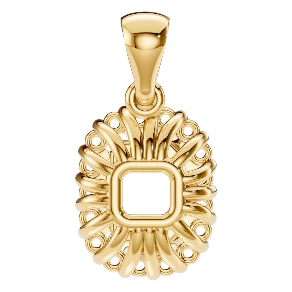 PE-3078 Yellow Gold Pendant UNSET - BACK