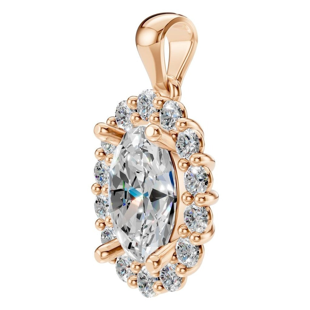 PE-3656 Rose Gold Pendant SET - Angle View