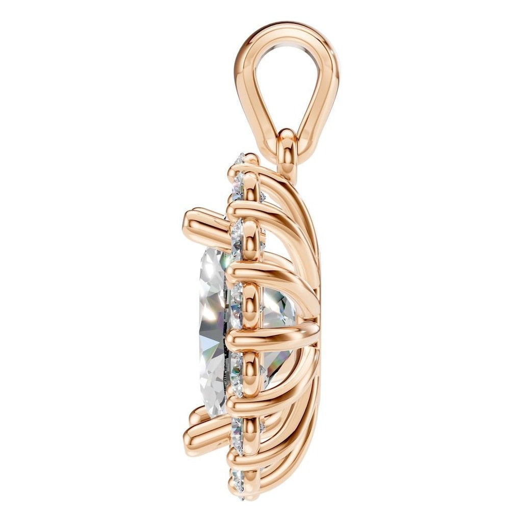 PE-3656 Rose Gold Pendant SET - Side View