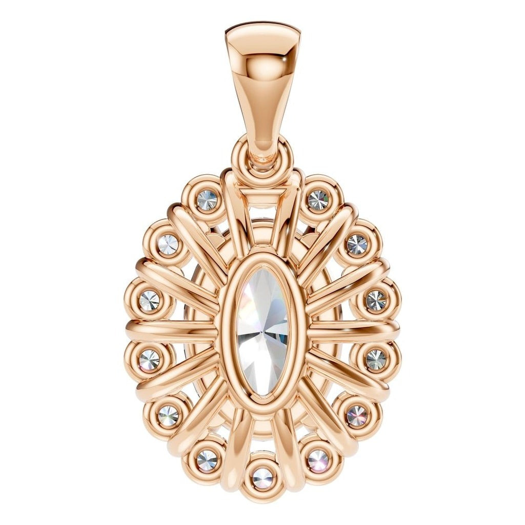PE-3656 Rose Gold Pendant SET - Back View