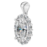 PE-3656 White Gold Pendant SET - Angle View