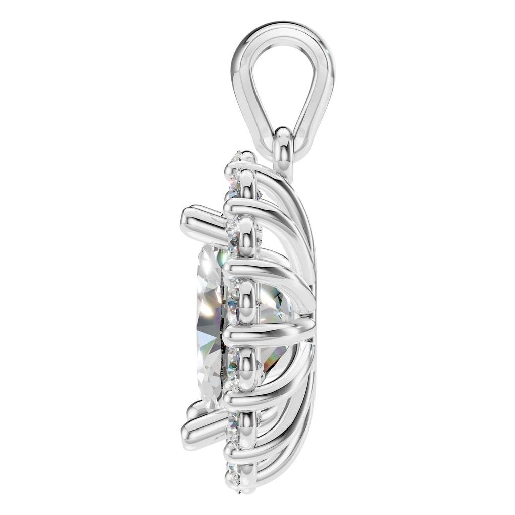 PE-3656 White Gold Pendant SET - Side View
