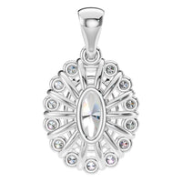 PE-3656 White Gold Pendant SET - Back View