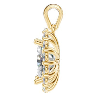PE-3656 Yellow Gold Pendant SET - Side View