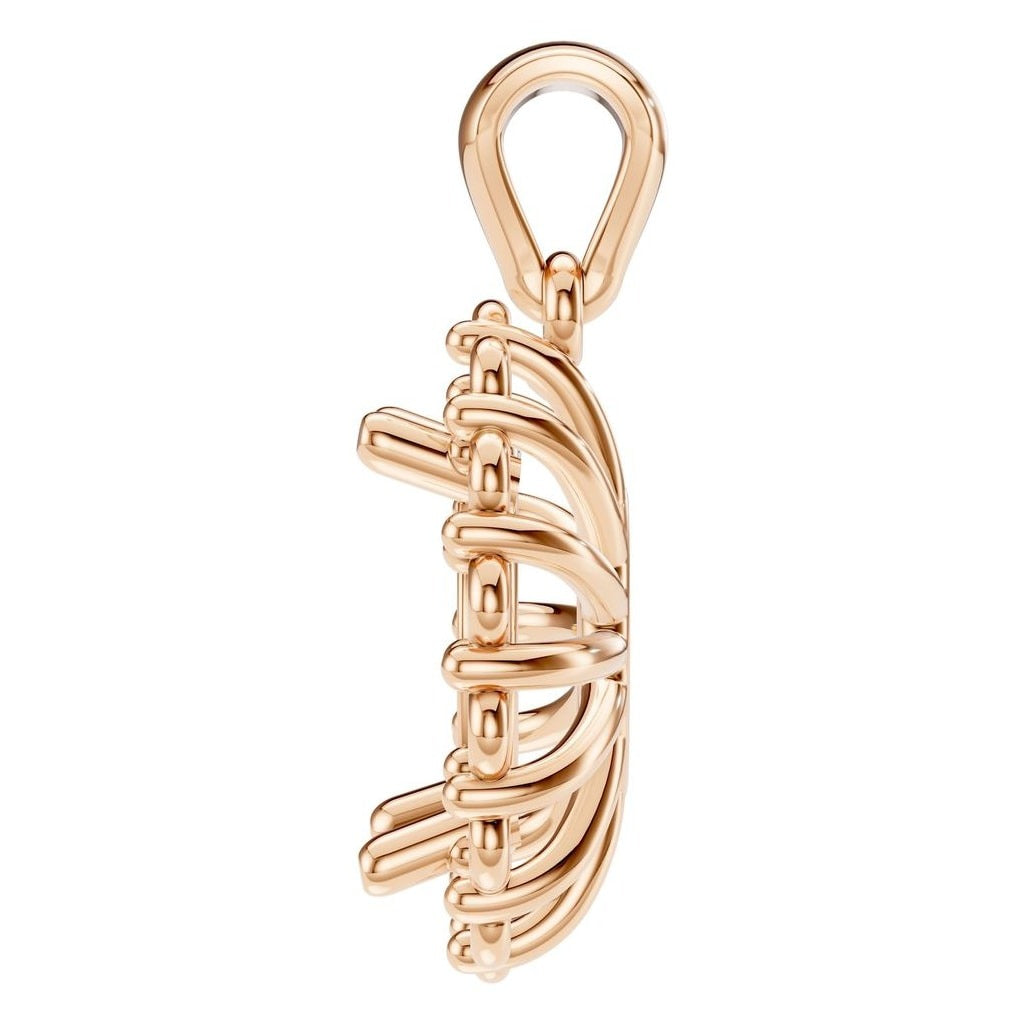 PE-3656 Rose Gold Pendant UNSET - Side View