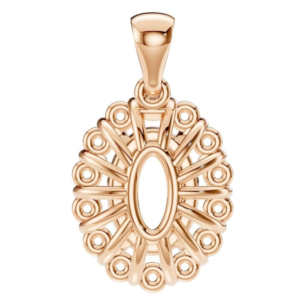 PE-3656 Rose Gold Pendant UNSET - Back View