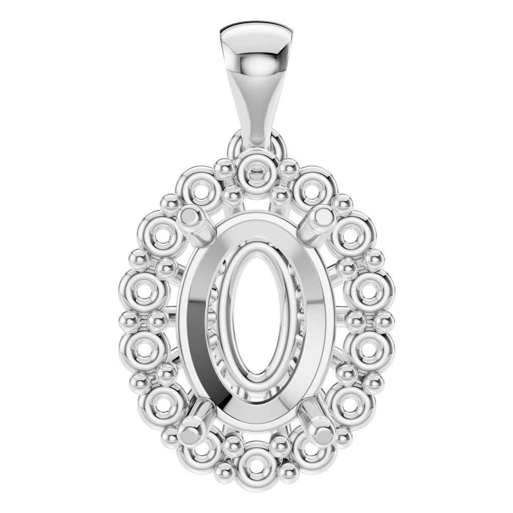 PE-3656 White Gold Pendant UNSET - Main View