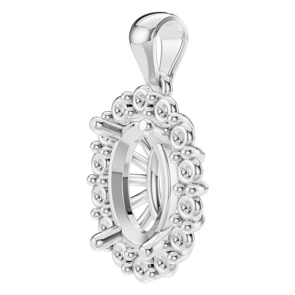 PE-3656 White Gold Pendant UNSET - Angle View