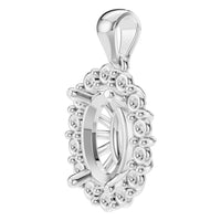 PE-3656 White Gold Pendant UNSET - Angle View