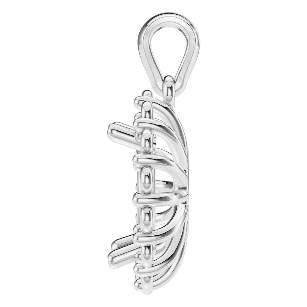 PE-3656 White Gold Pendant UNSET - Side View