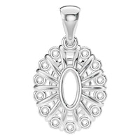 PE-3656 White Gold Pendant UNSET - Back View