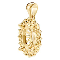PE-3656 Yellow Gold Pendant UNSET - Angle View