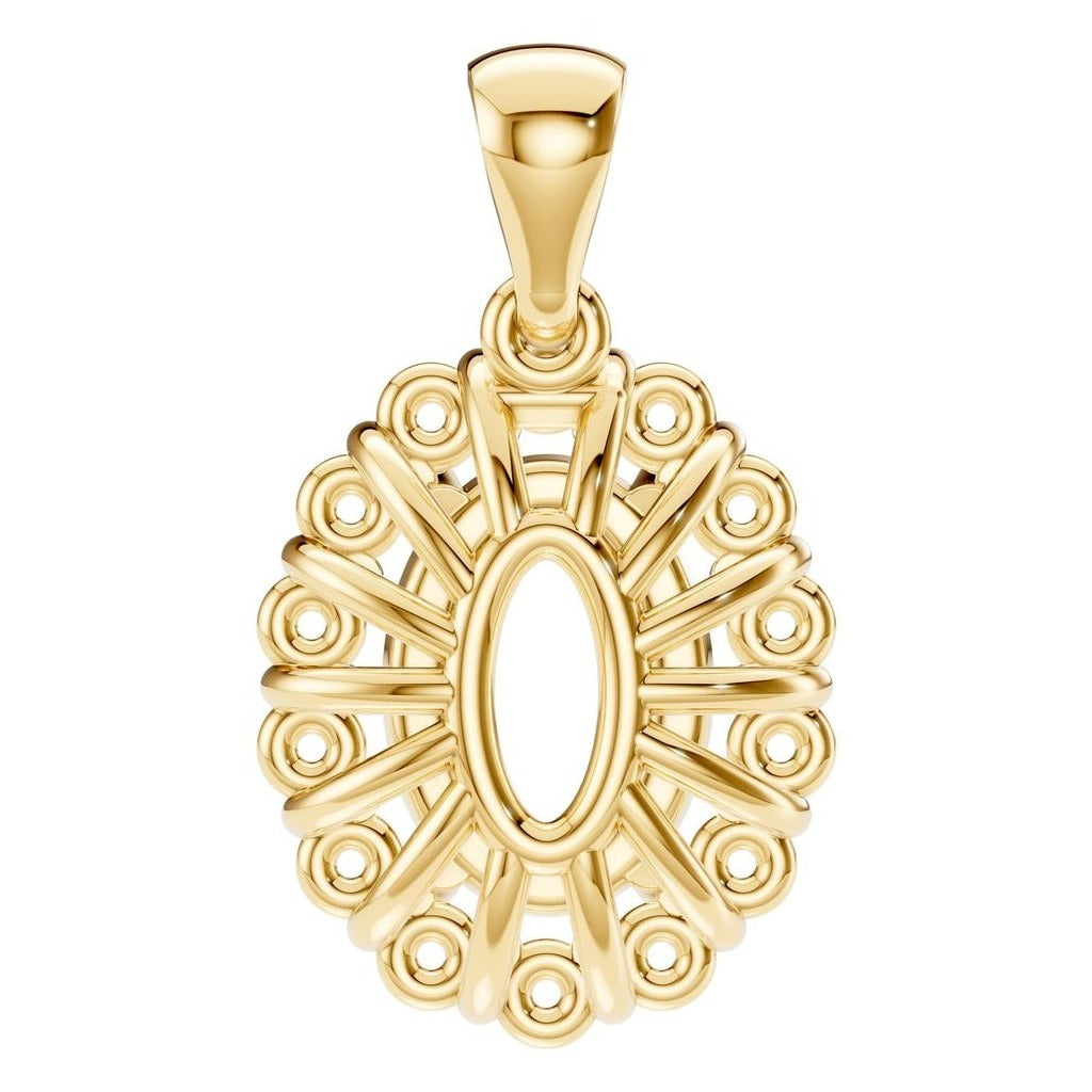 PE-3656 Yellow Gold Pendant UNSET - Back View