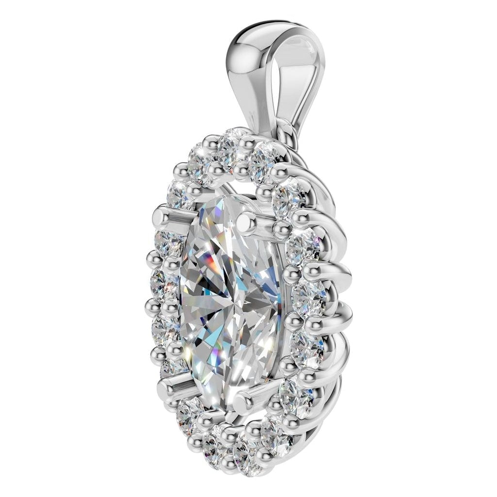 PE-3656 White Gold Pendant SET - ANGLE