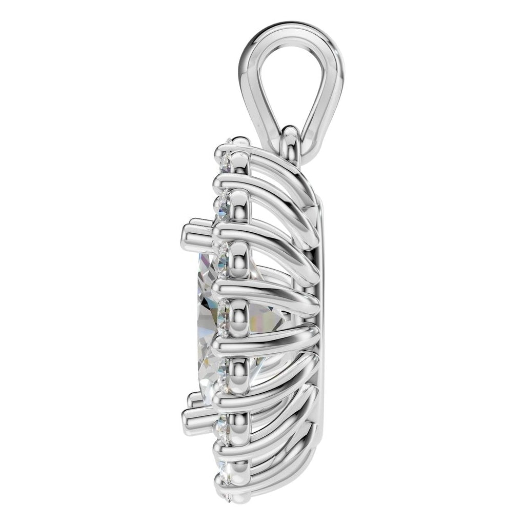 PE-3656 White Gold Pendant SET - Side View