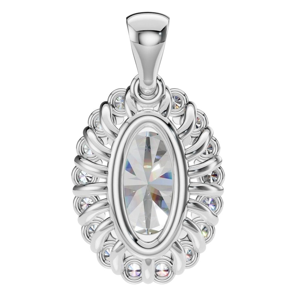 PE-3656 White Gold Pendant SET - BACK