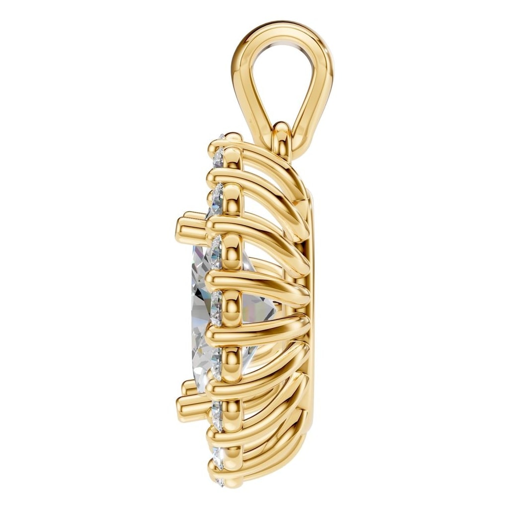 PE-3656 Yellow Gold Pendant SET - Side View