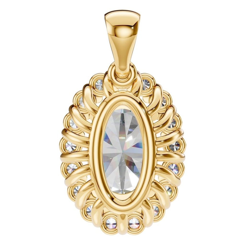 PE-3656 Yellow Gold Pendant SET - BACK