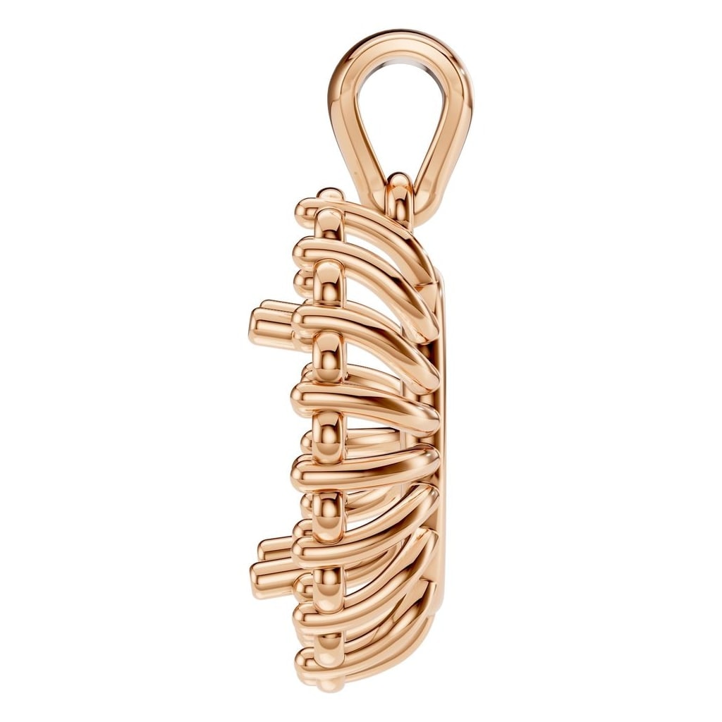 PE-3656 Rose Gold Pendant UNSET - Side View