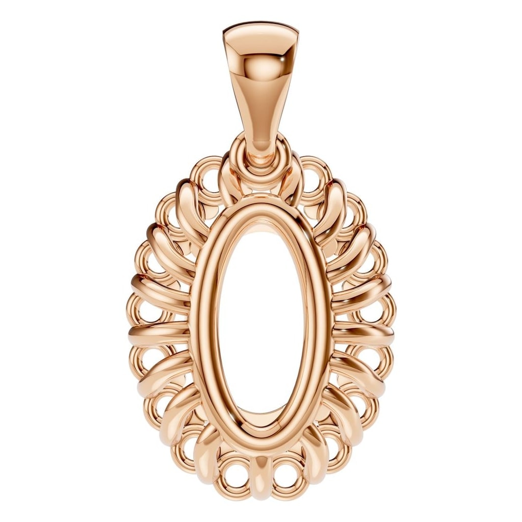 PE-3656 Rose Gold Pendant UNSET - BACK