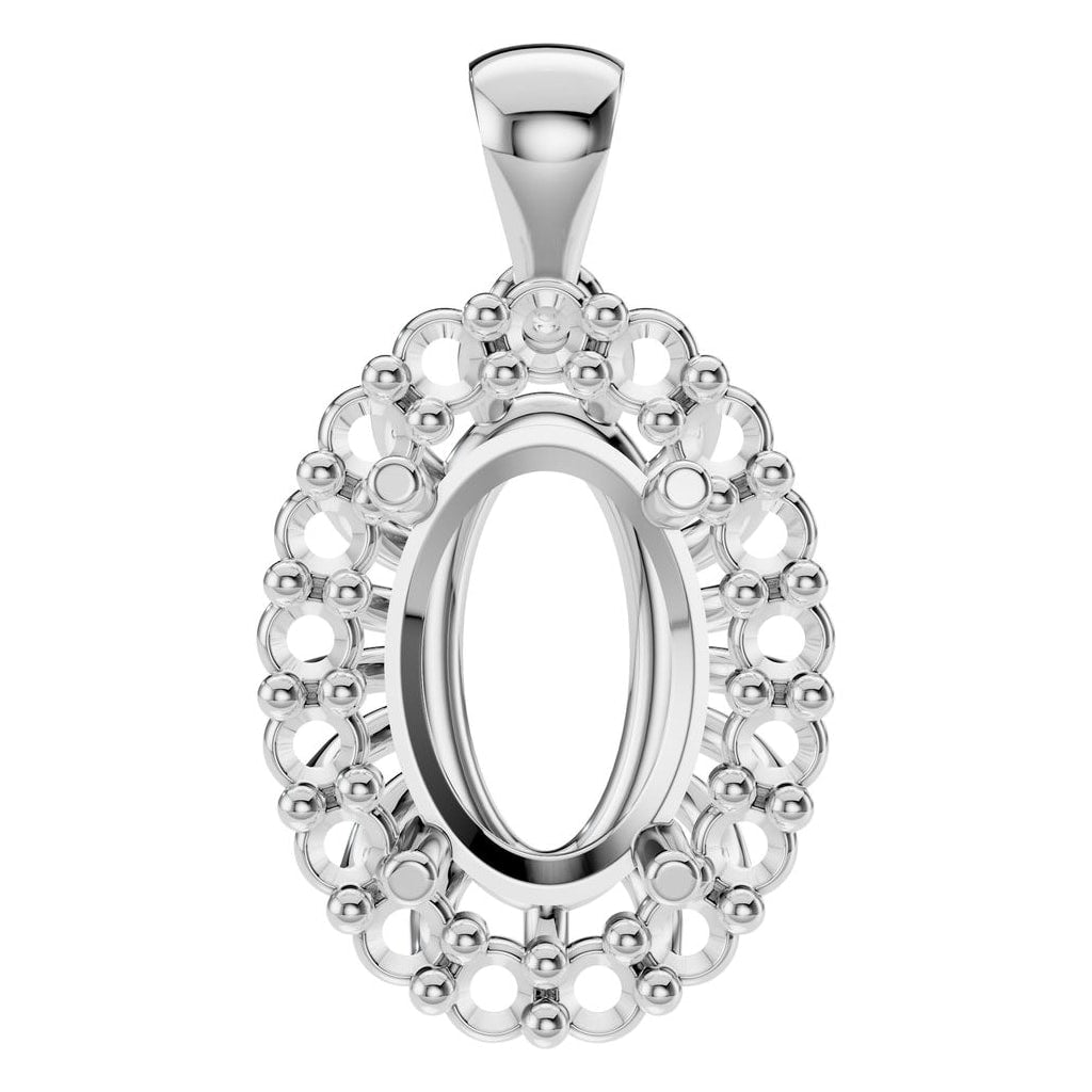 PE-3656 White Gold Pendant UNSET - Main View