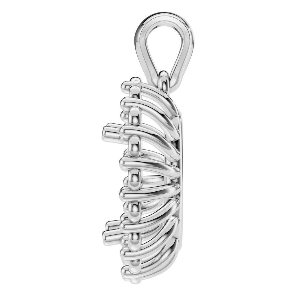 PE-3656 White Gold Pendant UNSET - Side View