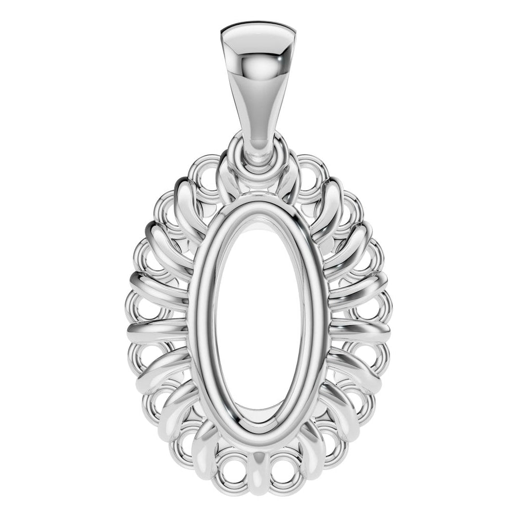PE-3656 White Gold Pendant UNSET - BACK