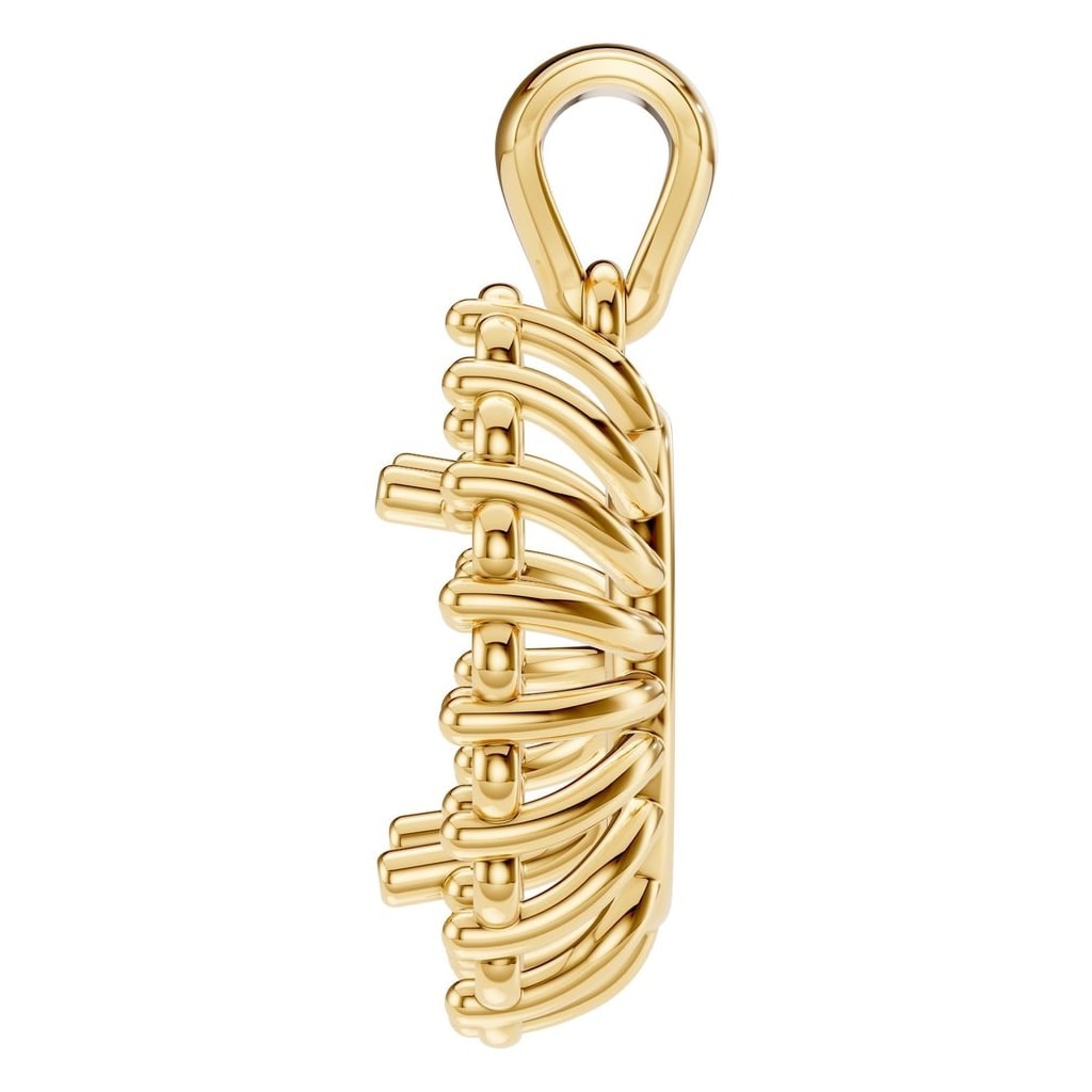 PE-3656 Yellow Gold Pendant UNSET - Side View