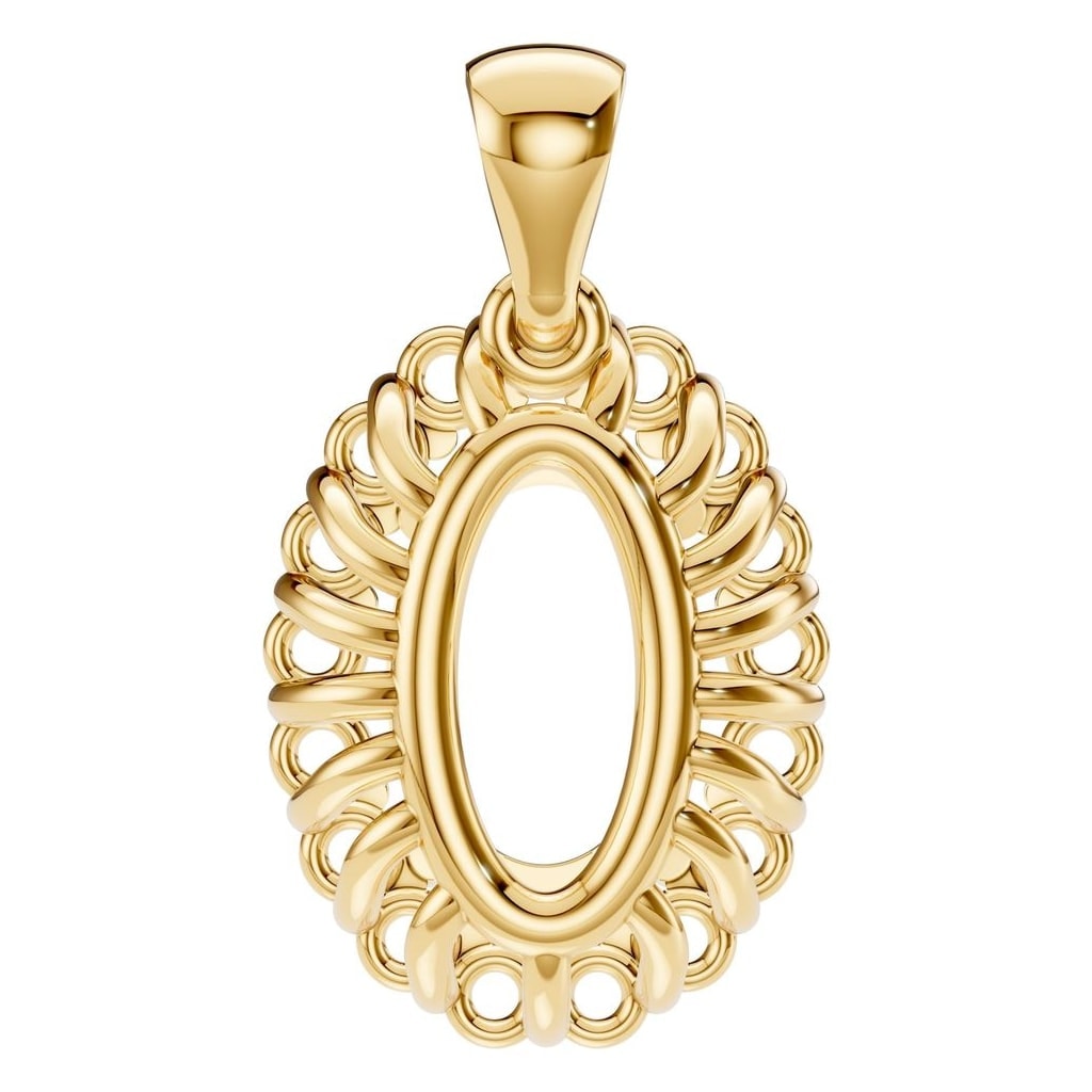 PE-3656 Yellow Gold Pendant UNSET - BACK