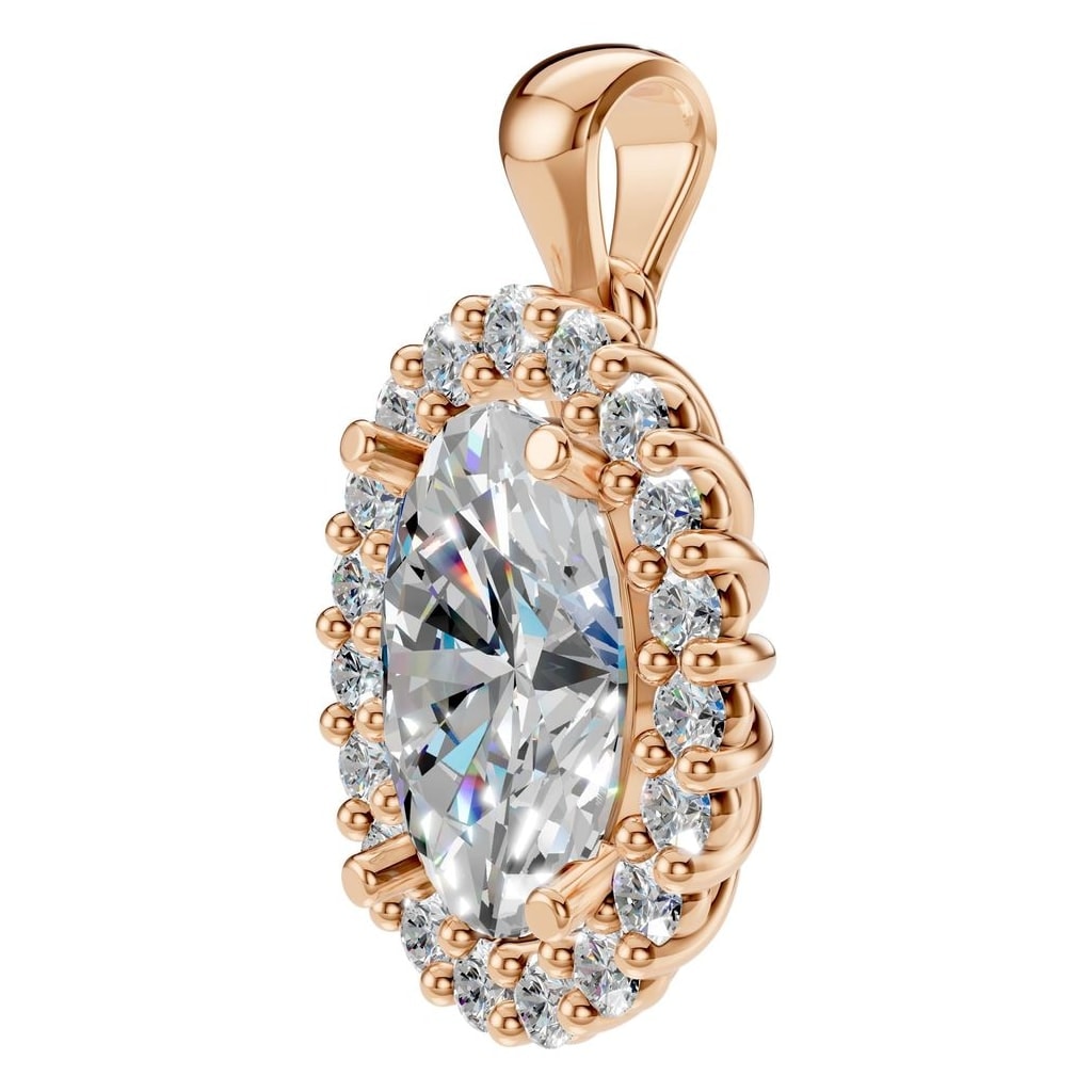 PE-3656 Rose Gold Pendant SET - ANGLE