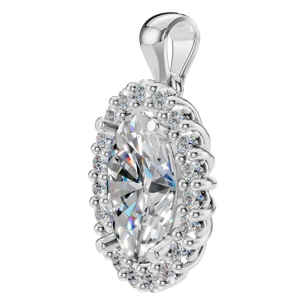 PE-3656 White Gold Pendant SET - ANGLE