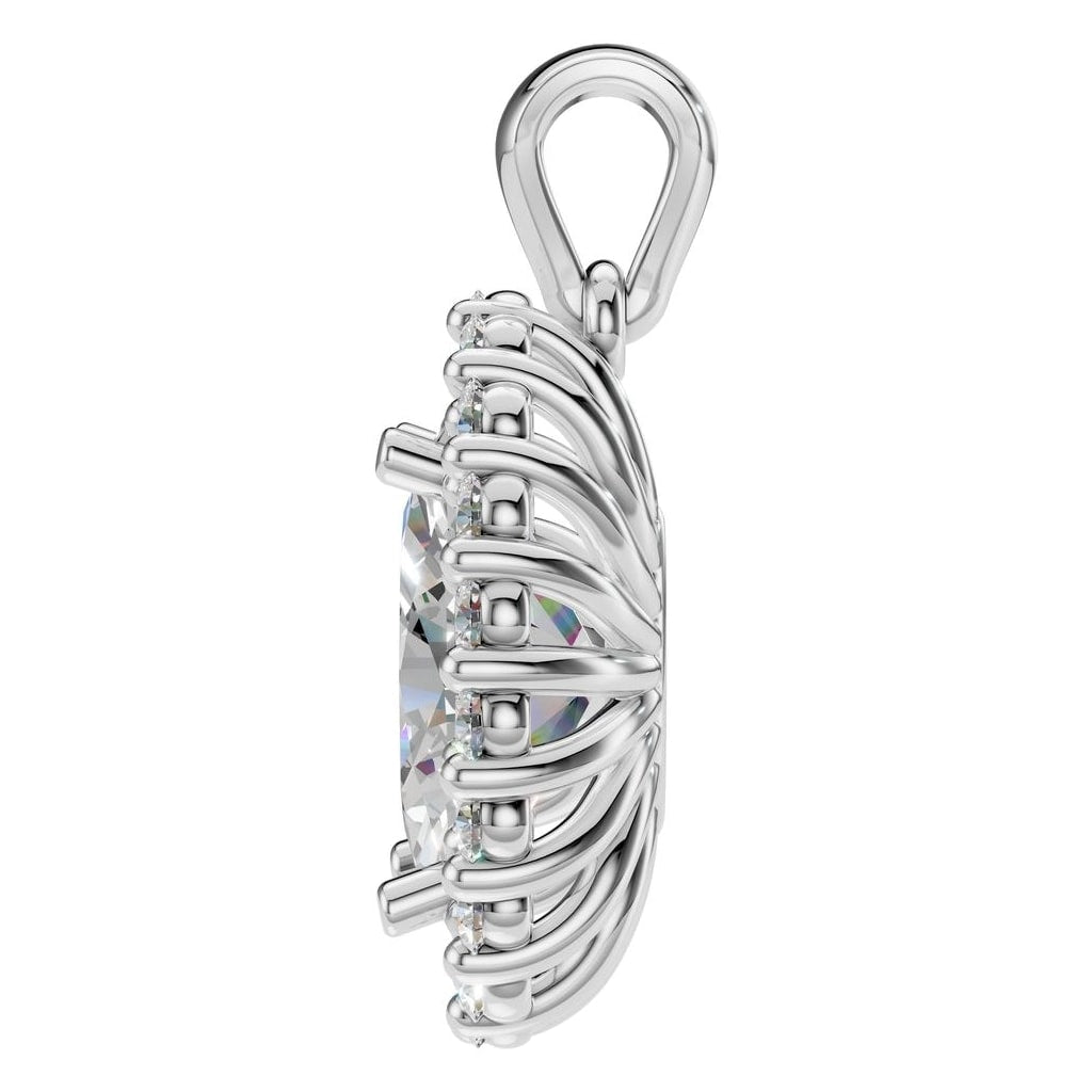 PE-3656 White Gold Pendant SET - Side View