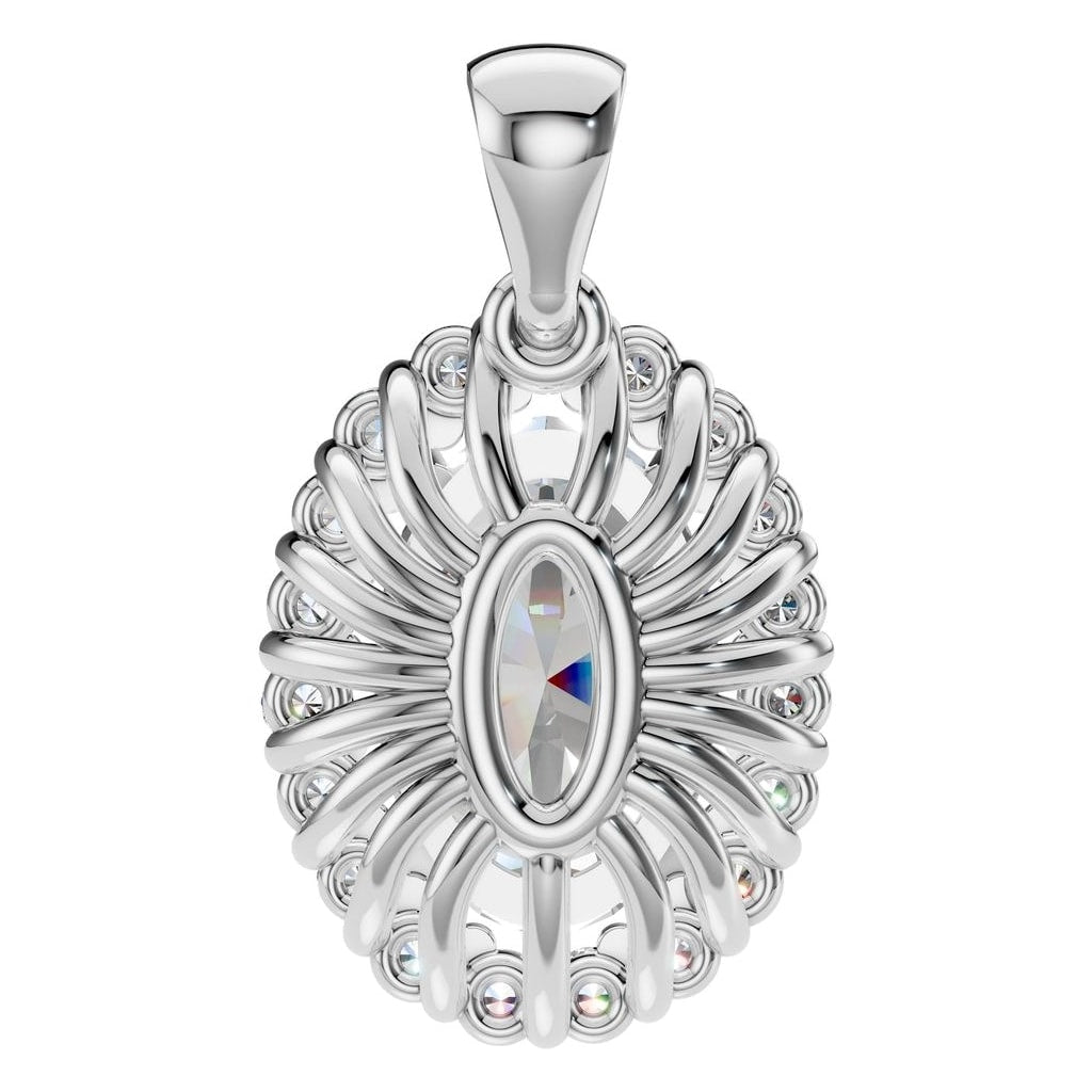 PE-3656 White Gold Pendant SET - BACK