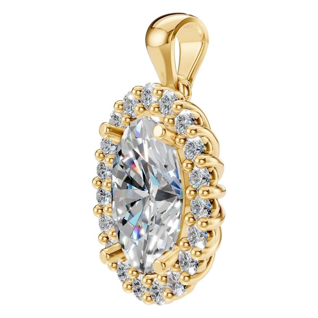 PE-3656 Yellow Gold Pendant SET - ANGLE