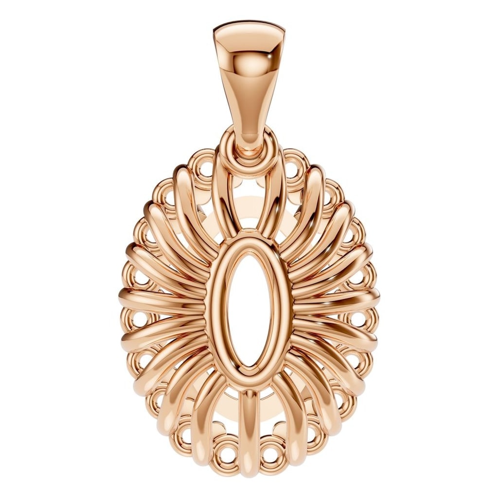 PE-3656 Rose Gold Pendant UNSET - BACK
