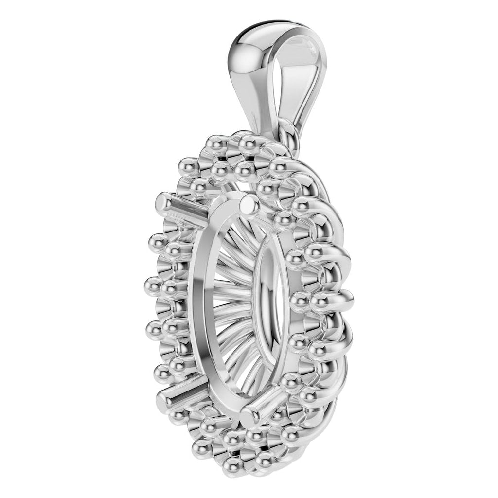 PE-3656 White Gold Pendant UNSET - ANGLE