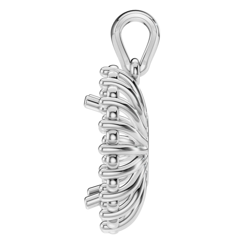 PE-3656 White Gold Pendant UNSET - Side View