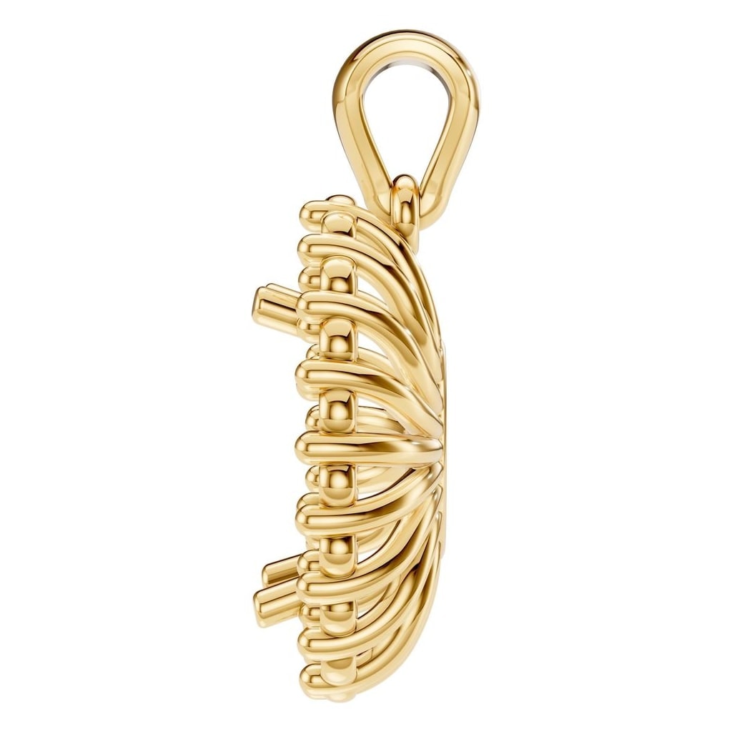 PE-3656 Yellow Gold Pendant UNSET - Side View