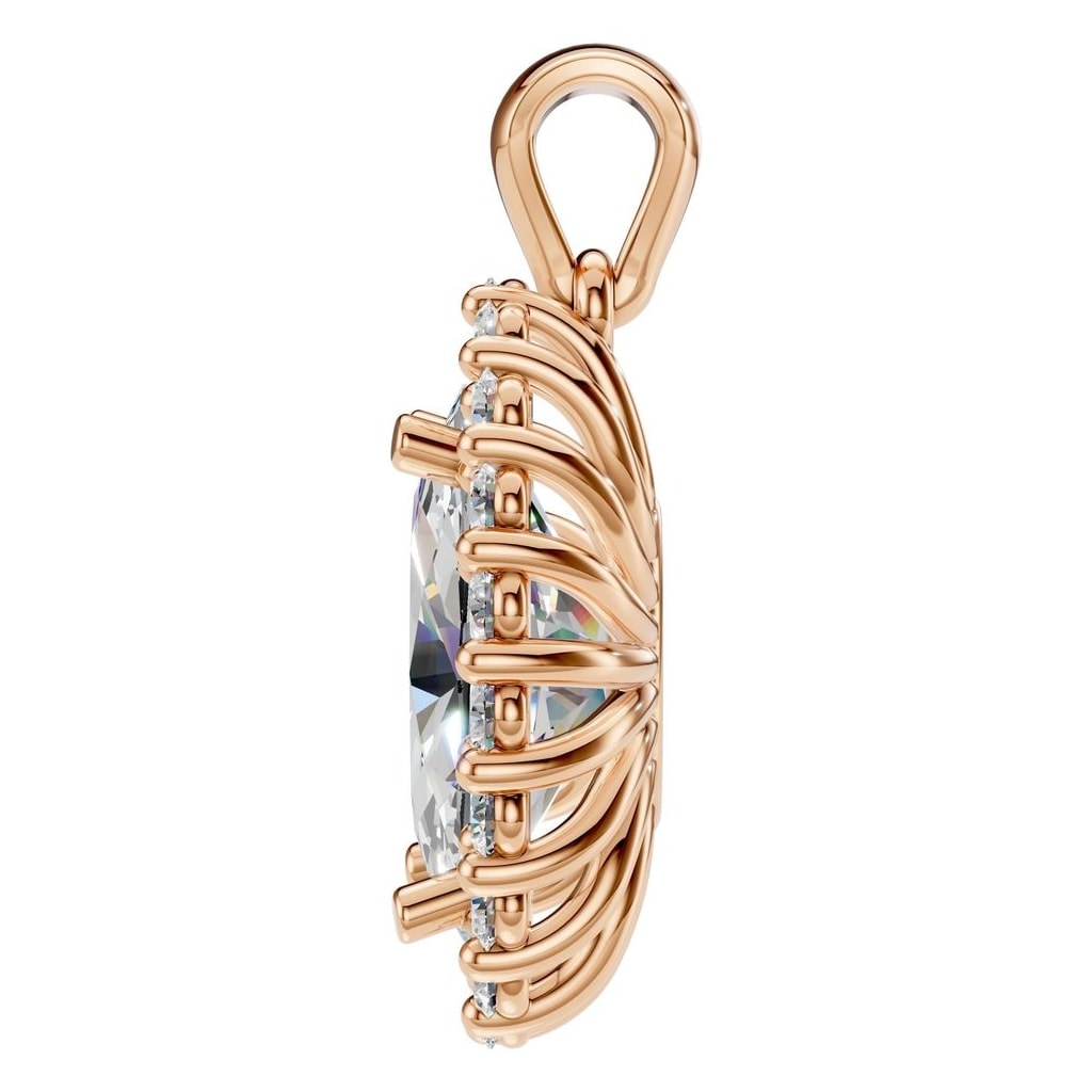 PE-3656 Rose Gold Pendant SET - Side View