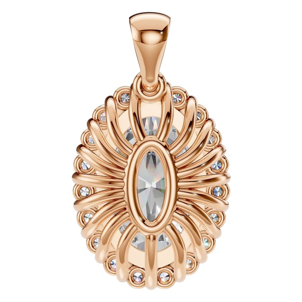 PE-3656 Rose Gold Pendant SET - BACK