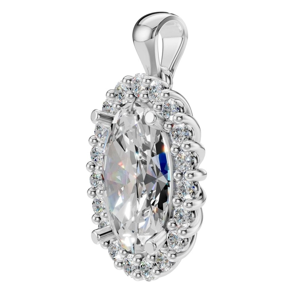 PE-3656 White Gold Pendant SET - ANGLE
