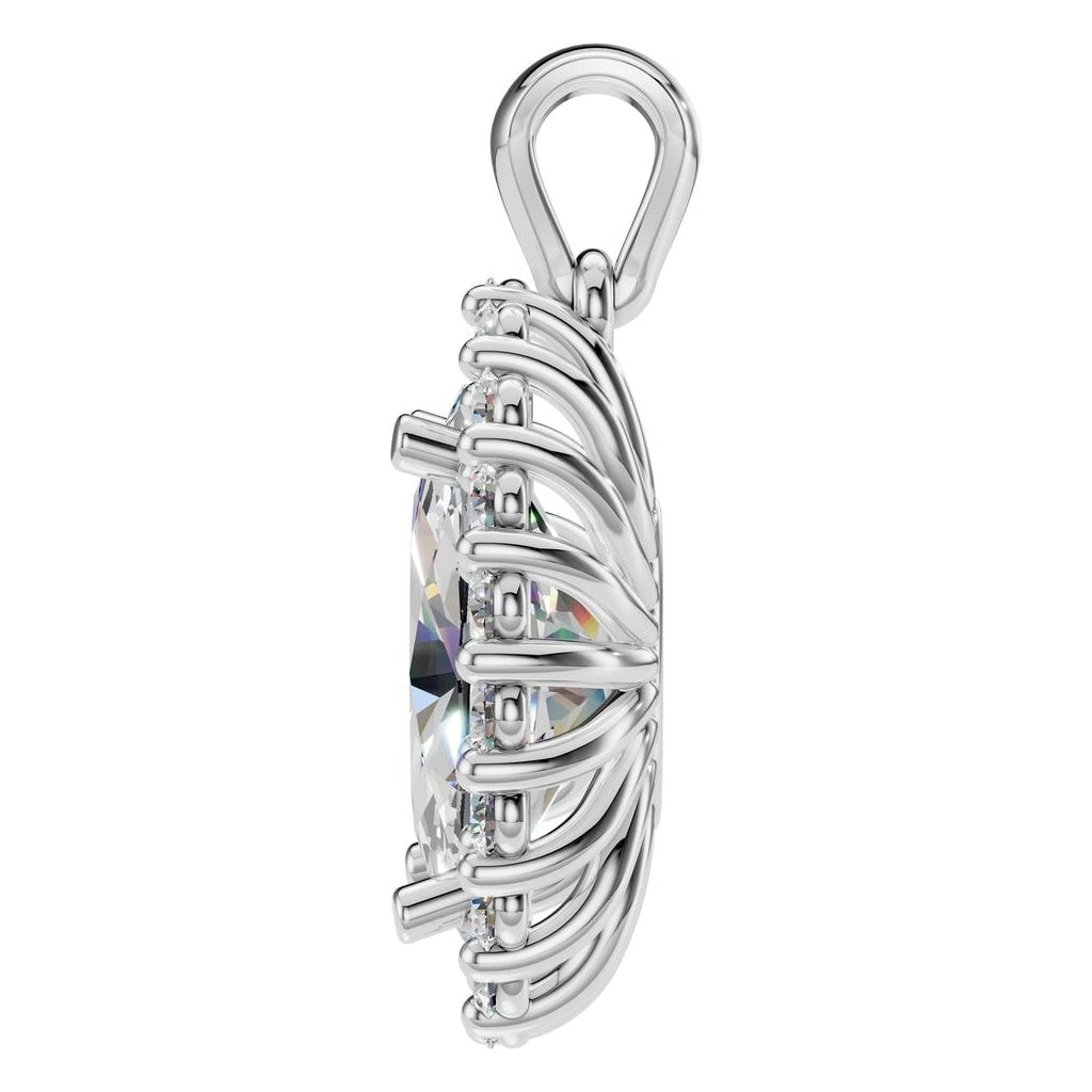 PE-3656 White Gold Pendant SET - Side View