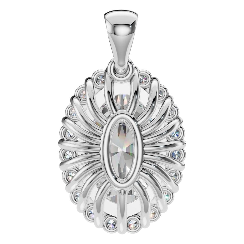 PE-3656 White Gold Pendant SET - BACK