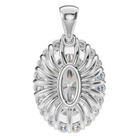 PE-3656 White Gold Pendant SET - BACK