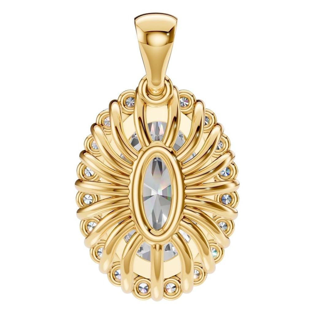 PE-3656 Yellow Gold Pendant SET - BACK