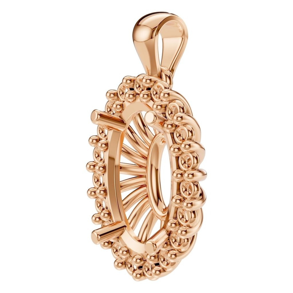 PE-3656 Rose Gold Pendant UNSET - ANGLE