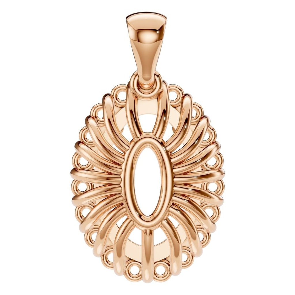 PE-3656 Rose Gold Pendant UNSET - BACK