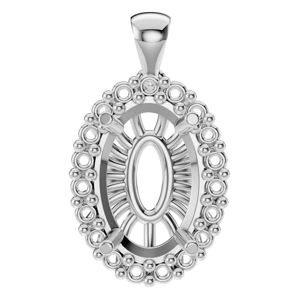 PE-3656 White Gold Pendant UNSET - Main View