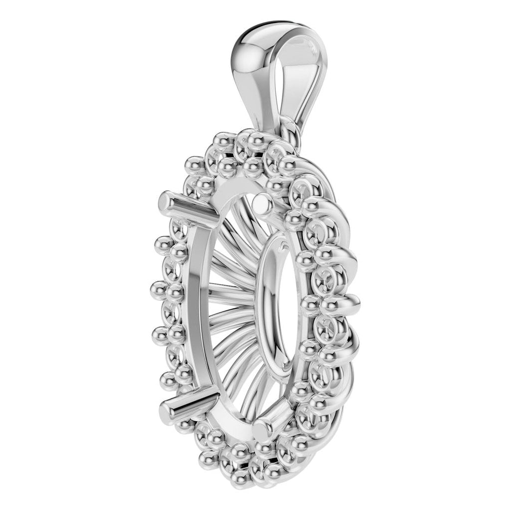 PE-3656 White Gold Pendant UNSET - ANGLE