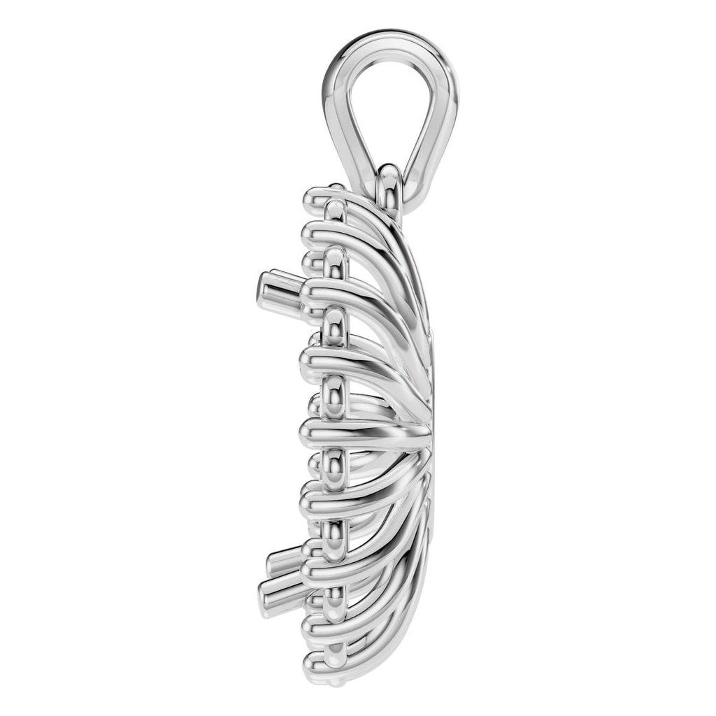 PE-3656 White Gold Pendant UNSET - Side View